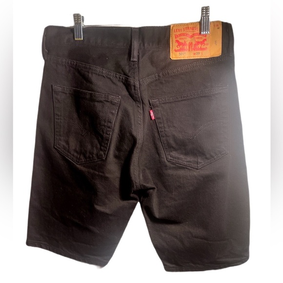 Levi’s 501 original hemmed black 5 pocket button fly stretch denim shorts 29 - Picture 3 of 4